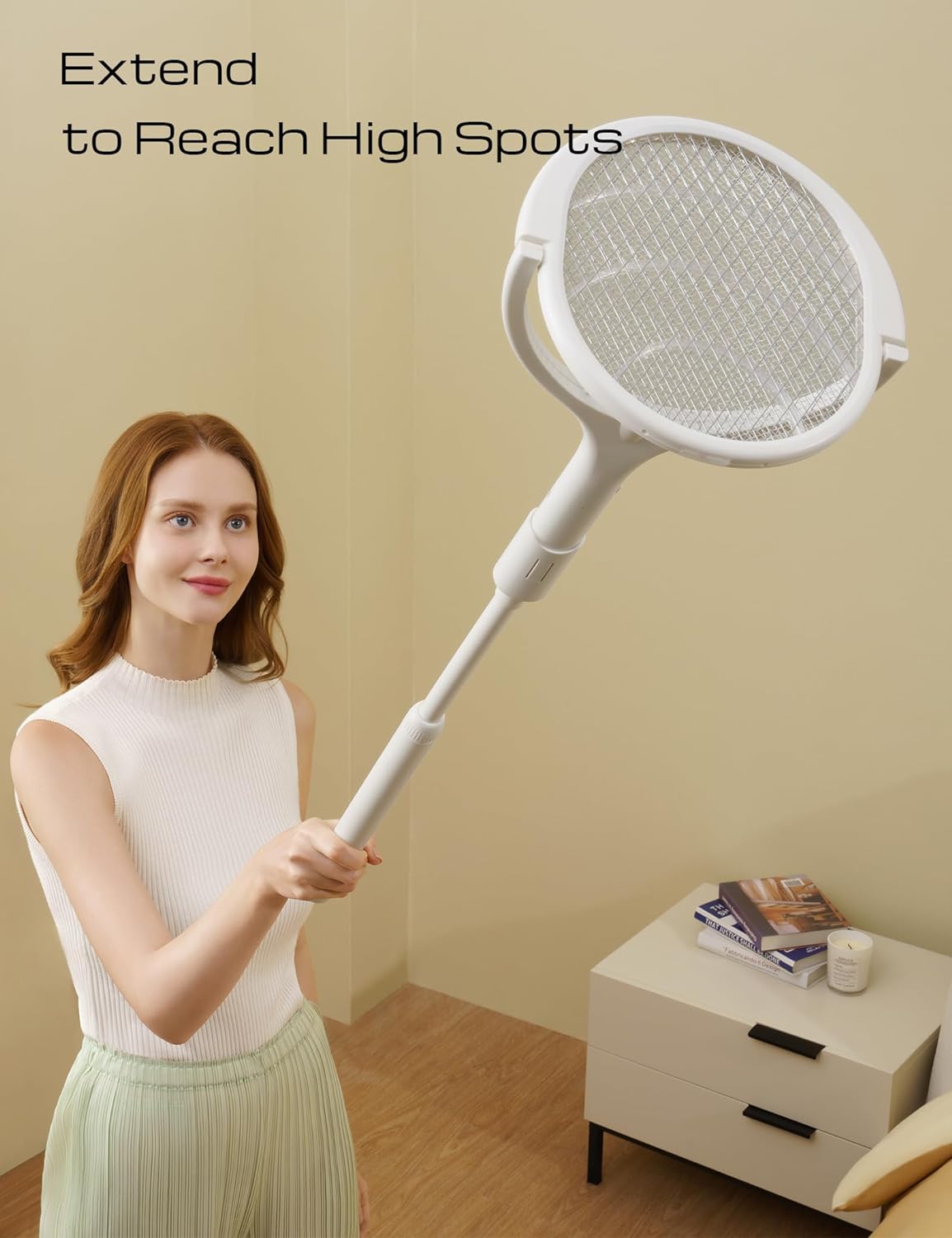 Eco-Friendly Electric Fly Racket with 90° Rotating Head | Powerful Insect Elimination Tool 2