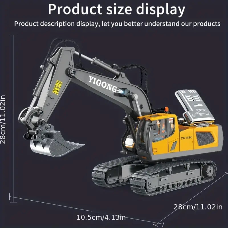 Innovative RC Excavator | Remote-Controlled Excavator with 11 Functions | Engaging Play for All Ages 6