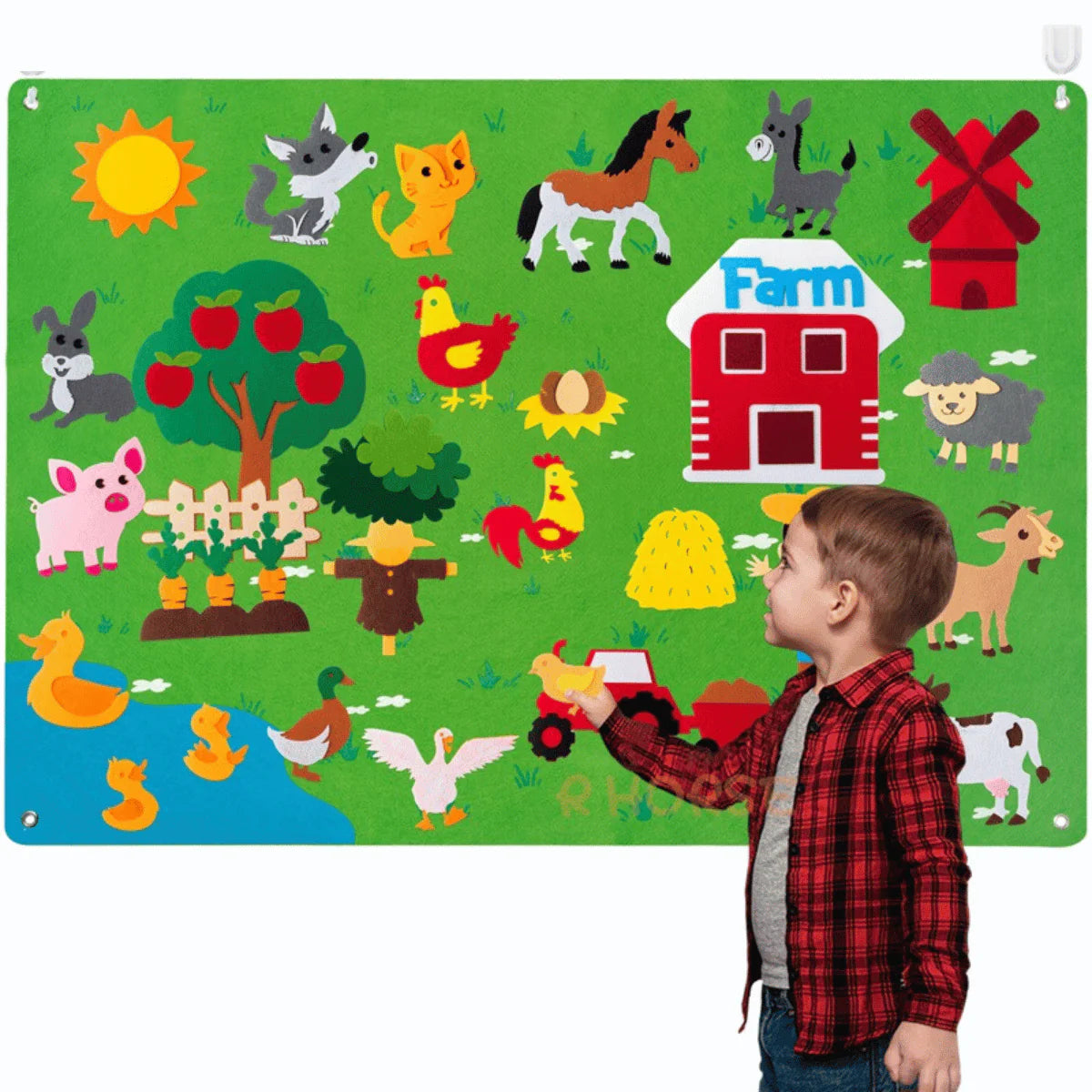 Interactive Animal Felt Board for Kids with Colorful Textures | Engaging Learning Tool for Imagination 0