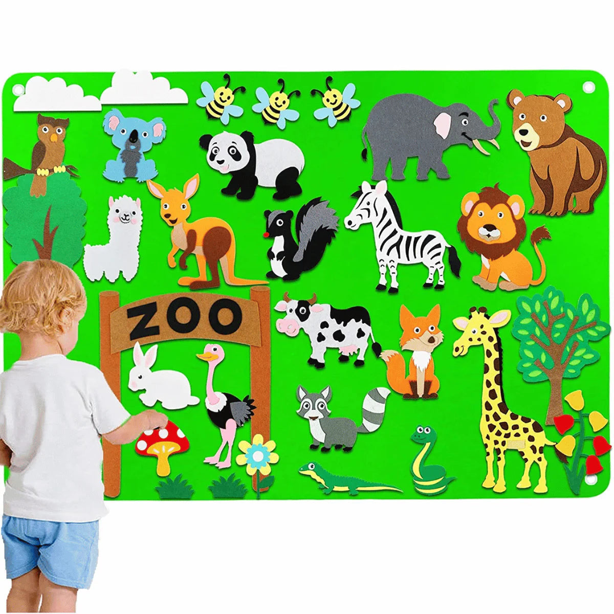 Interactive Animal Felt Board for Kids with Colorful Textures | Engaging Learning Tool for Imagination 4