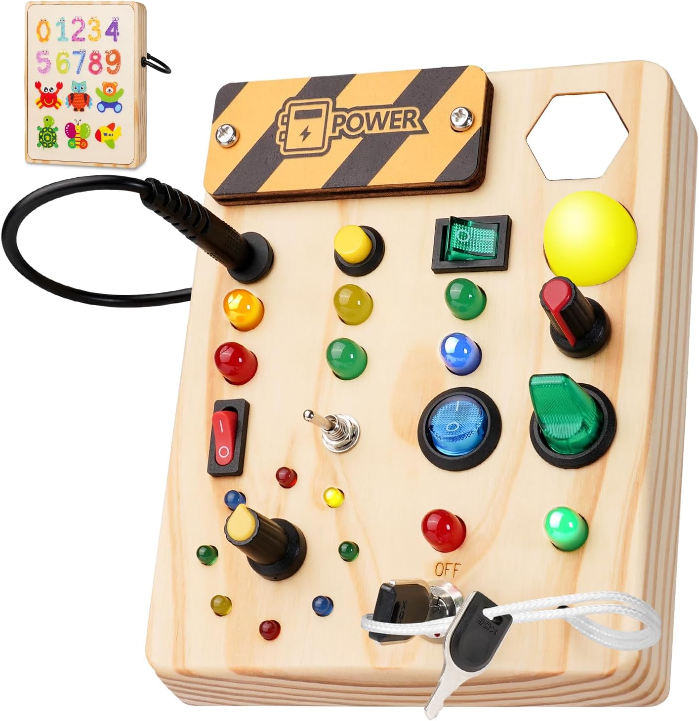 Interactive Montessori Bulletin Board with LED Lights for Toddler Learning 1