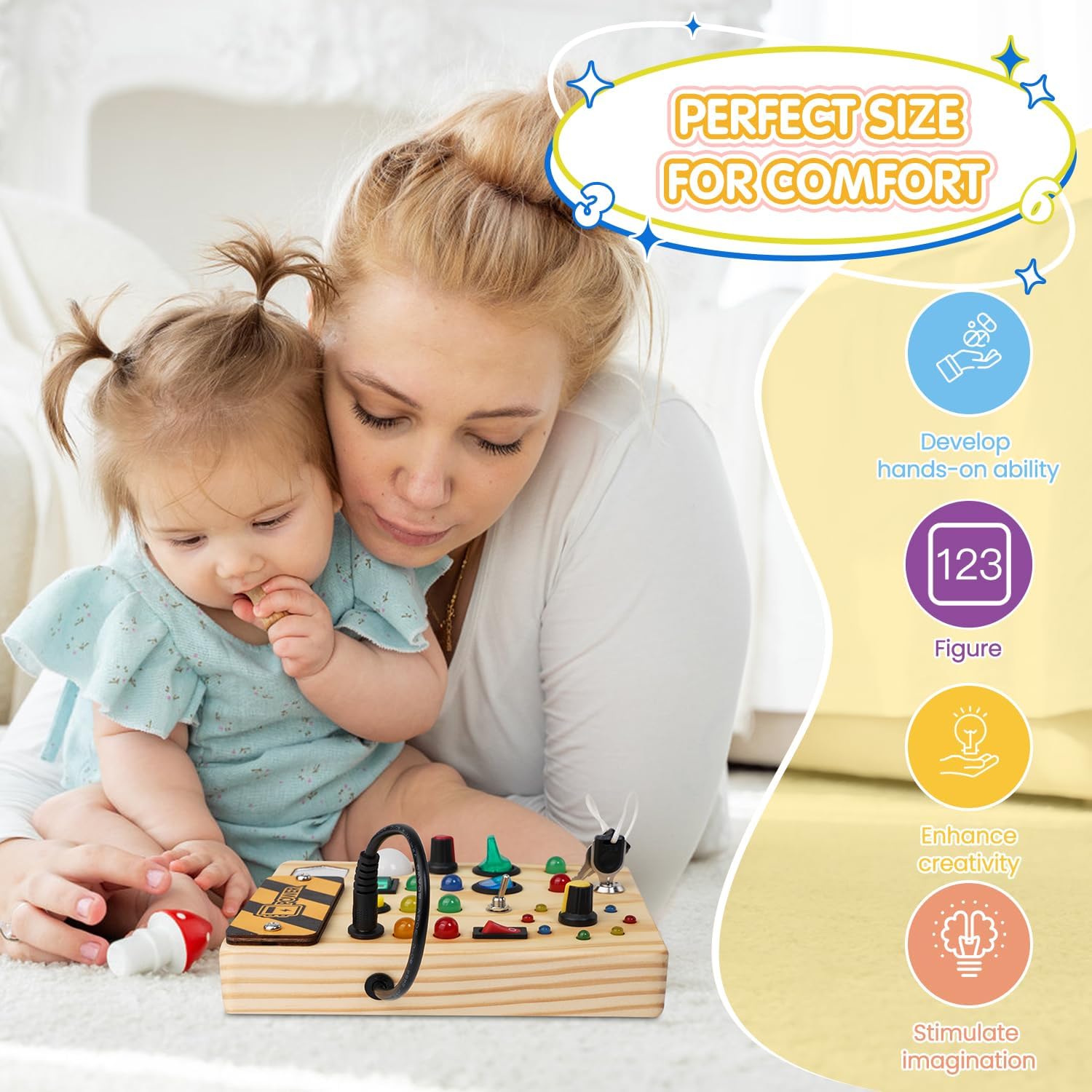 Interactive Montessori Bulletin Board with LED Lights for Toddler Learning 5