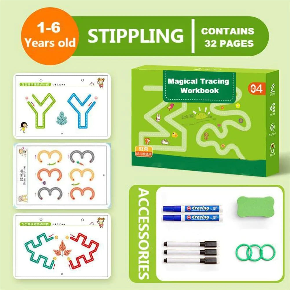 Magicbook | Reusable Writing Notebook with Vibrant Markers for Interactive Learning 0