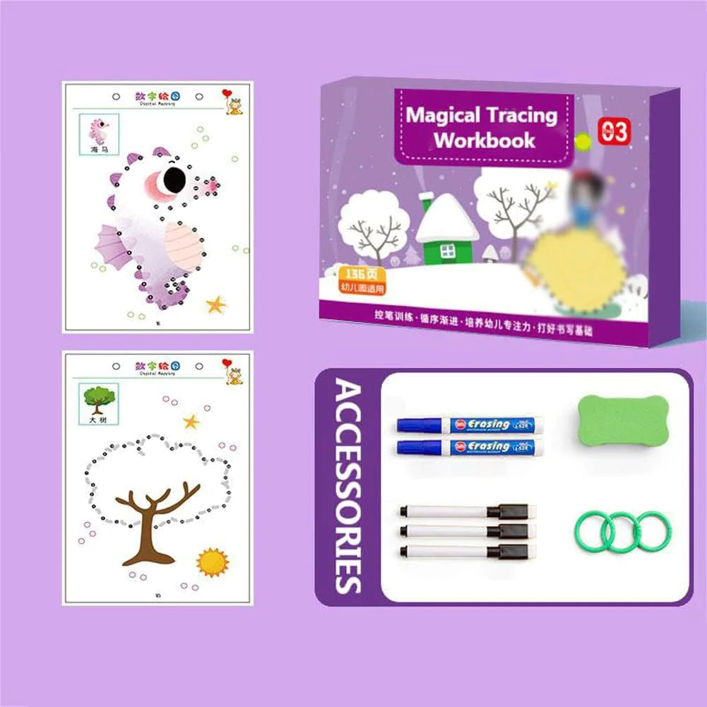 Magicbook | Reusable Writing Notebook with Vibrant Markers for Interactive Learning 3