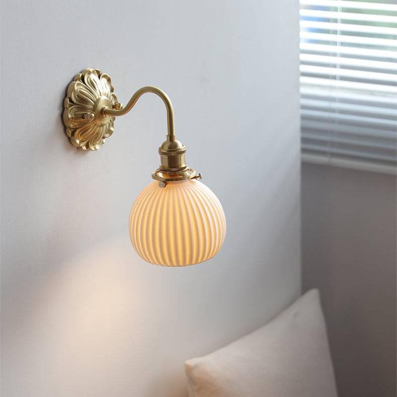 BrassChic | Elegant Antique Brass Ceramic Wall Sconce Lighting Fixture 1