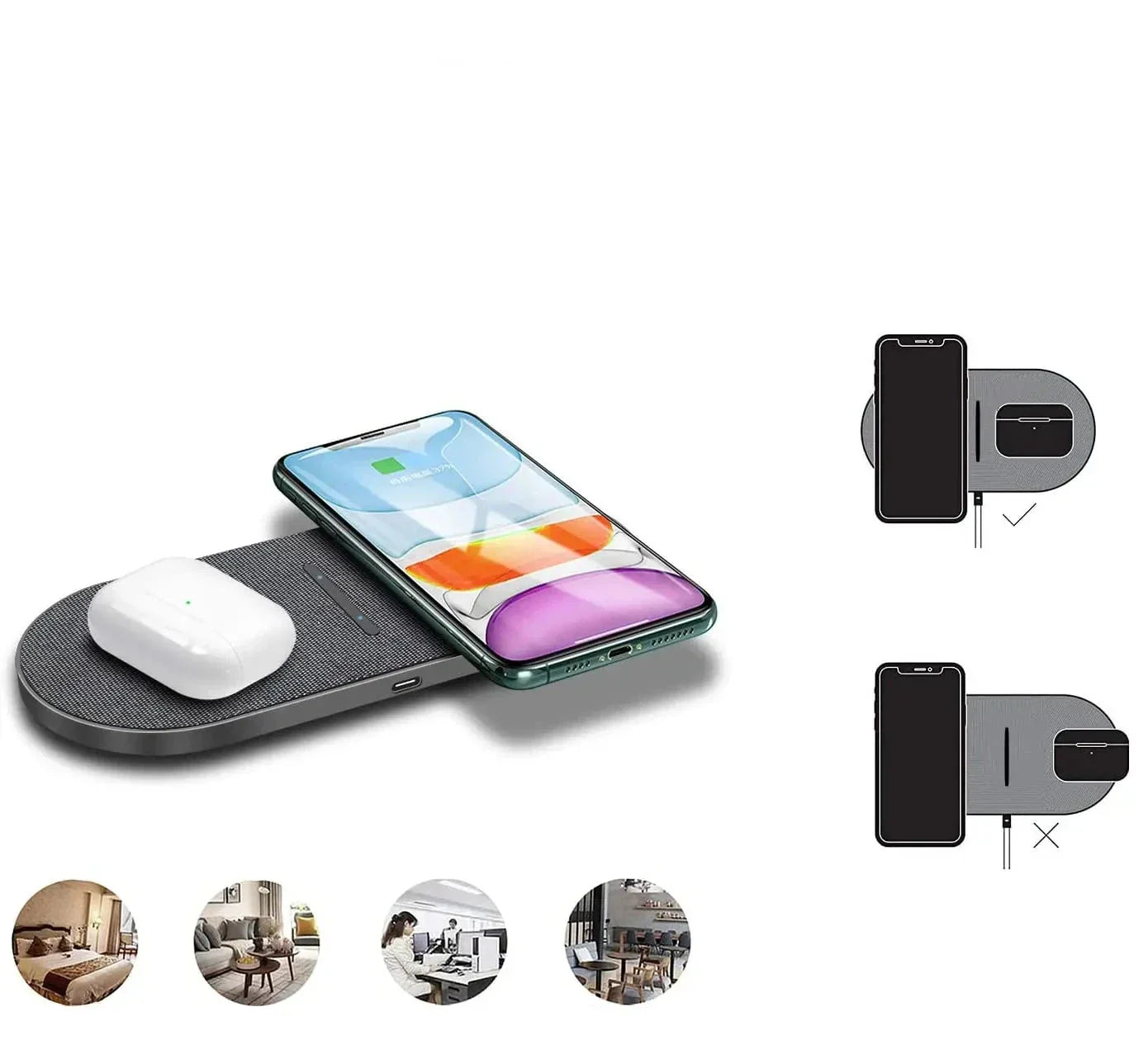 DazzleCharge | 40W Dual Wireless Charging Station with Fast Charging Capability | Sleek Design for Home and Office 4