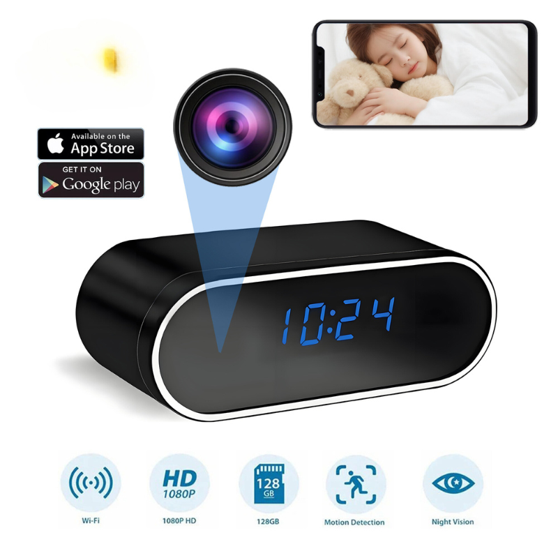 DiscreetVision | HD Surveillance Camera with Motion Detection & Night Vision | Compact Clock Design for Home Security 1