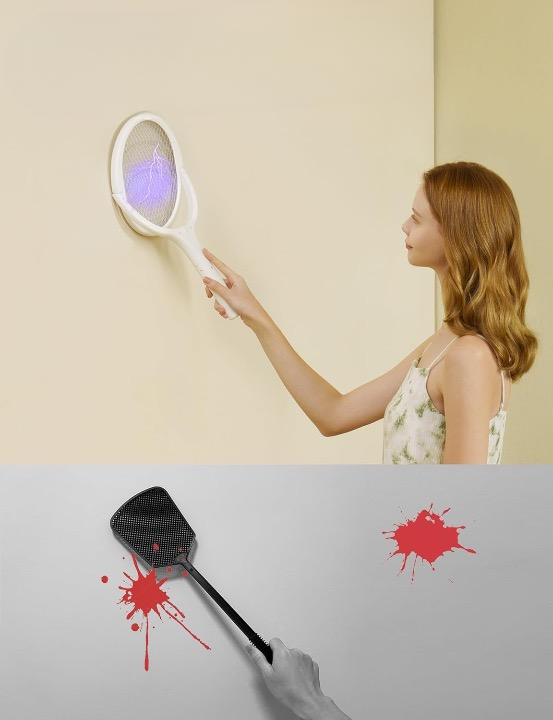Eco-Friendly Electric Fly Racket with 90° Rotating Head | Powerful Insect Elimination Tool 4
