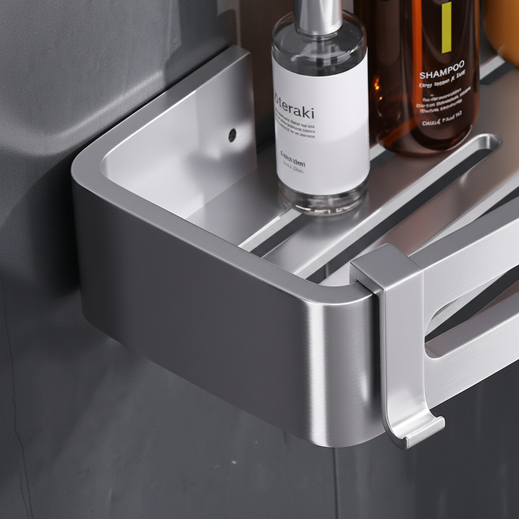 Elegant Stainless Steel Shower Shelf | Waterproof Shower Storage for Organized Bathrooms 2
