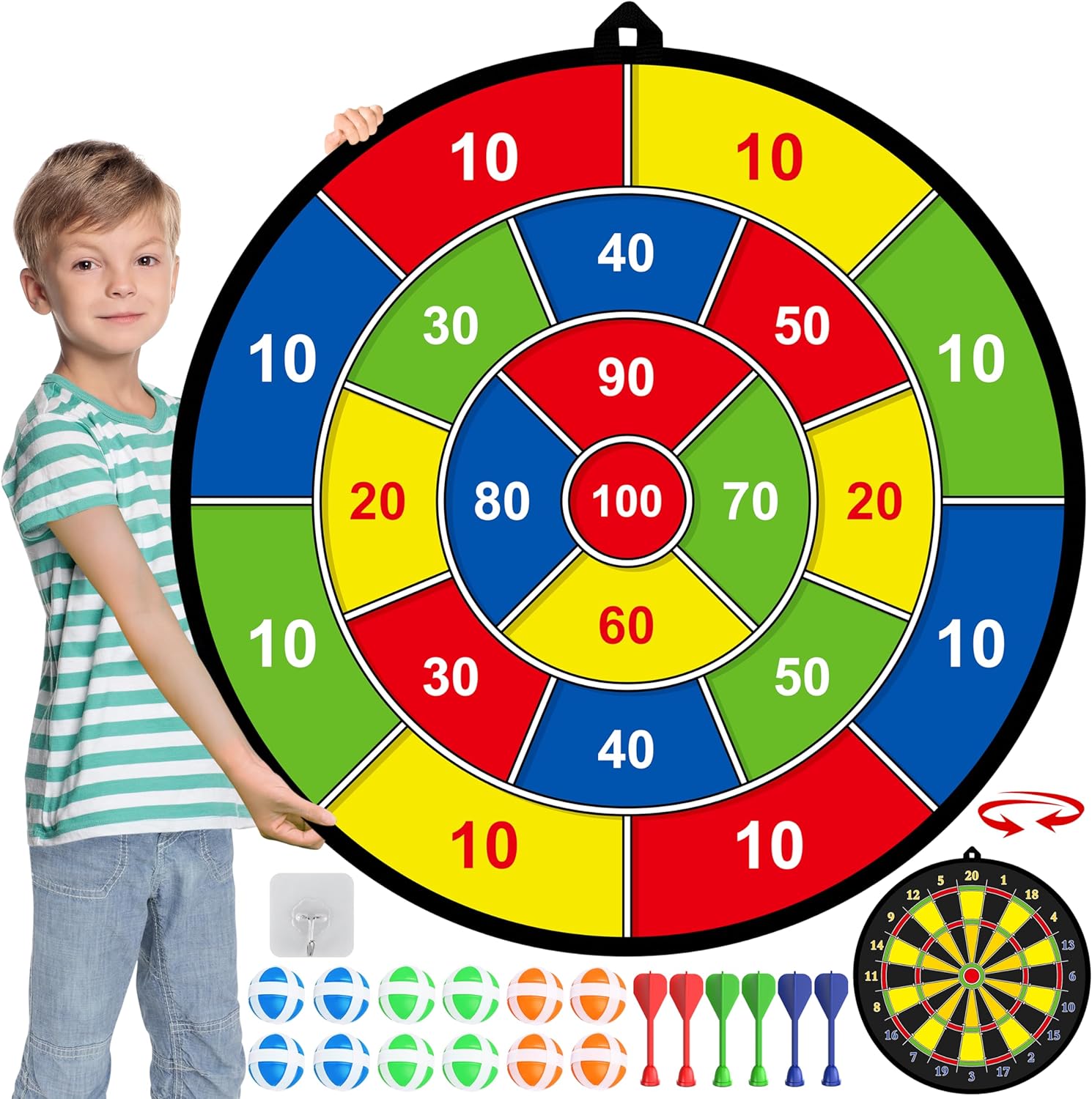 Fun Darts Game for Kids | Double-Sided Dartboard with Educational Features | Safe and Portable for Ages 3-12 0