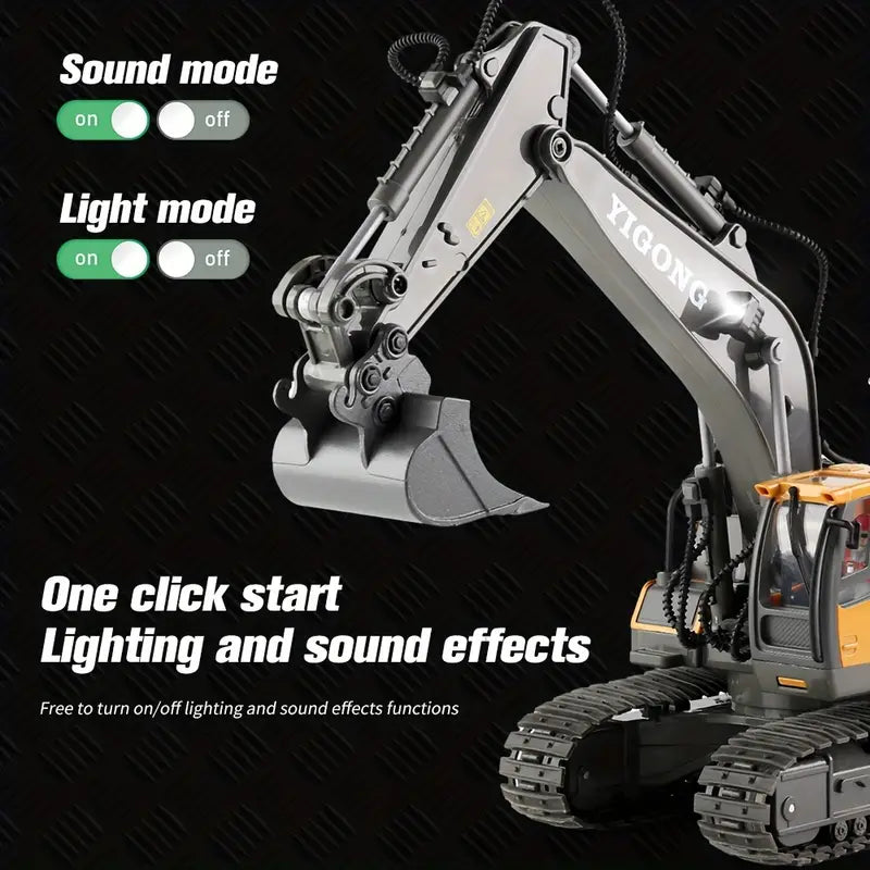 Innovative RC Excavator | Remote-Controlled Excavator with 11 Functions | Engaging Play for All Ages 4