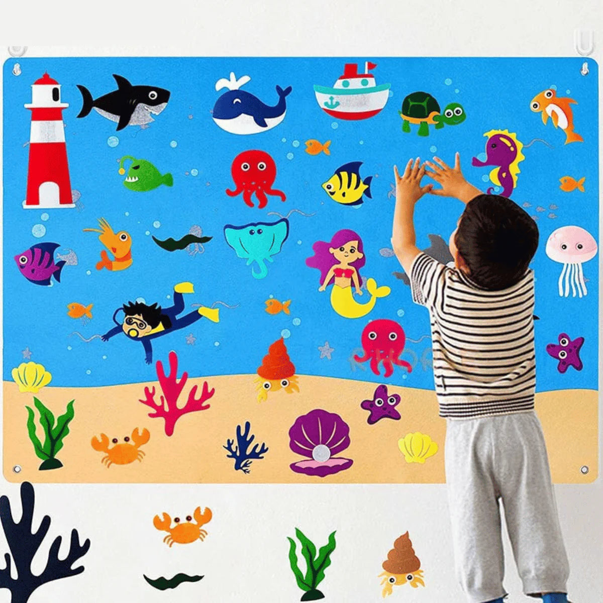 Interactive Animal Felt Board for Kids with Colorful Textures | Engaging Learning Tool for Imagination 3