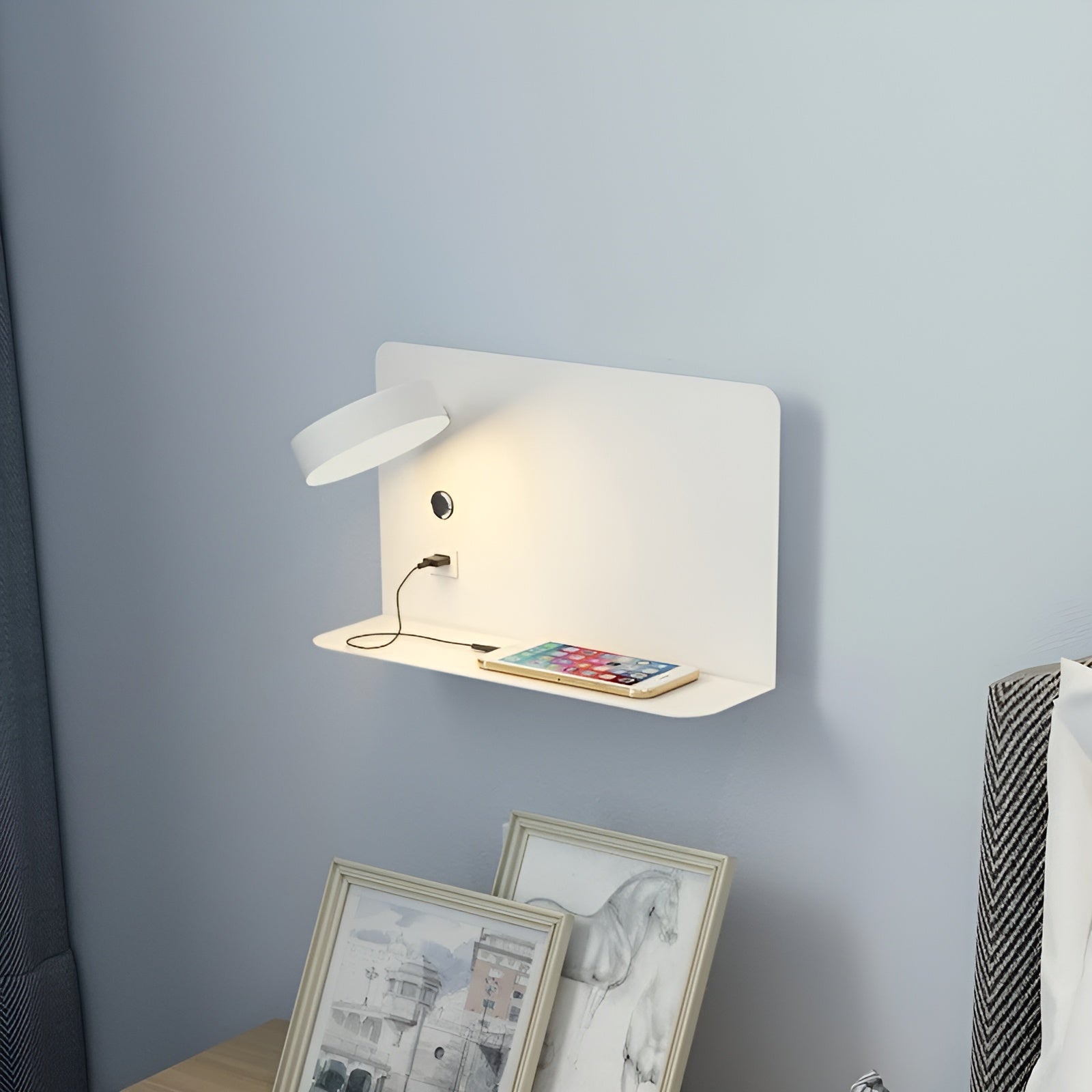LumiCharge | Sleek Modern USB Wall Sconce Lighting with LED Illumination 2