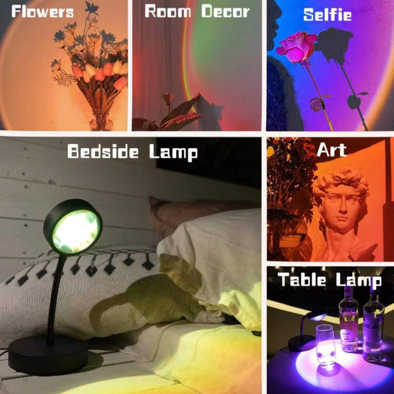 Lumosphere | Vibrant Adjustable 16-Color LED Sunset Projector Lamp 3