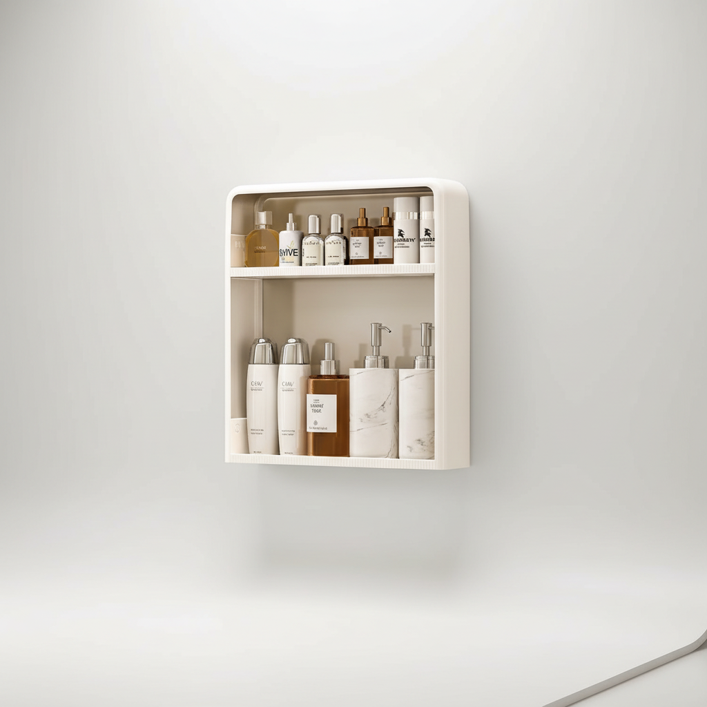 Minimalist Bathroom Shelf | Self-Adhesive Shower Shelf with Water-Resistant Design | Space-Saving Storage for a Clutter-Free Space 0