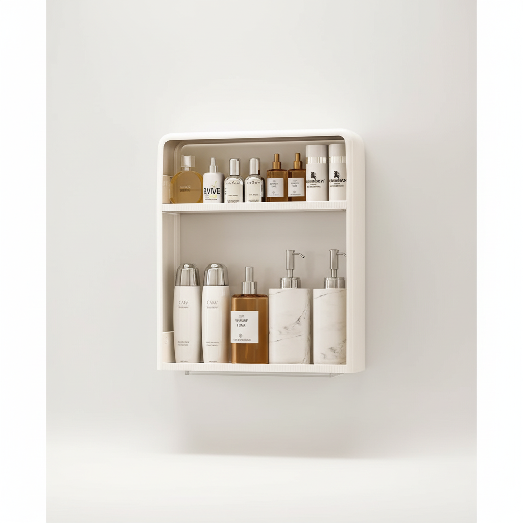 Minimalist Bathroom Shelf | Self-Adhesive Shower Shelf with Water-Resistant Design | Space-Saving Storage for a Clutter-Free Space 2