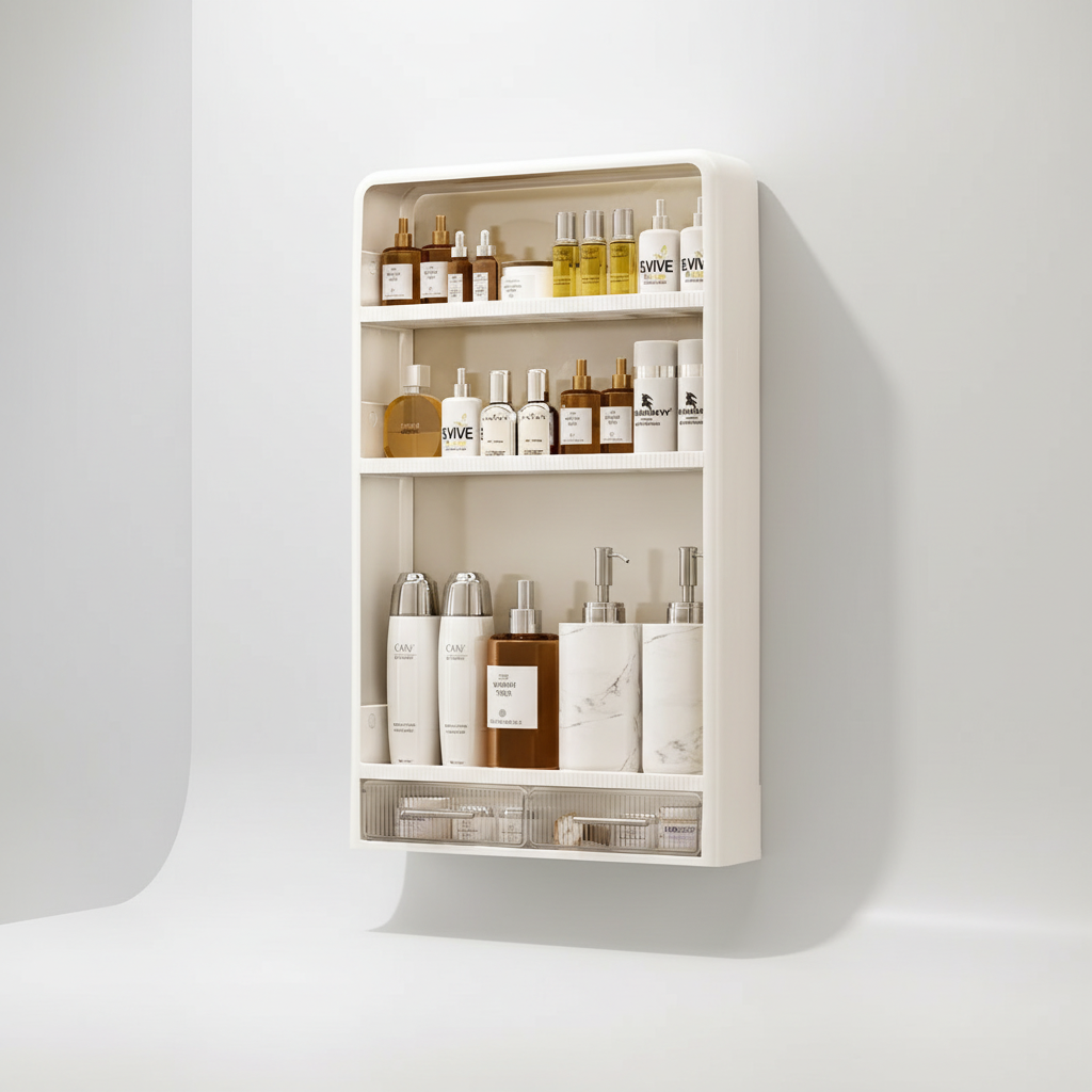 Minimalist Bathroom Shelf | Self-Adhesive Shower Shelf with Water-Resistant Design | Space-Saving Storage for a Clutter-Free Space 7