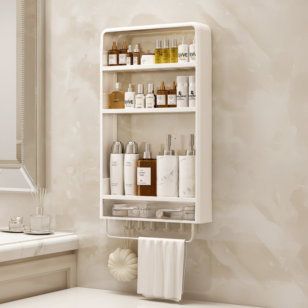 Minimalist Bathroom Shelf | Self-Adhesive Shower Shelf with Water-Resistant Design | Space-Saving Storage for a Clutter-Free Space 8