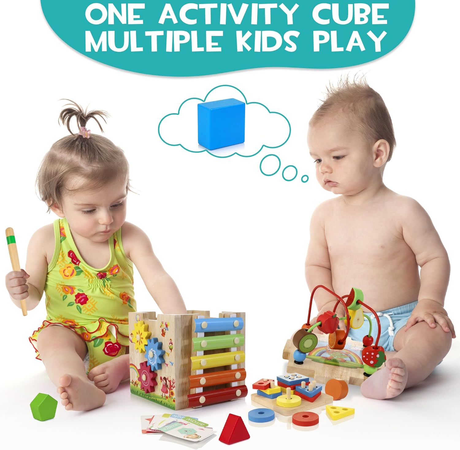 Montessori Activity Cube | 8-in-1 Educational Toy with Maze & Xylophone | Motor Skills Development for Babies 6