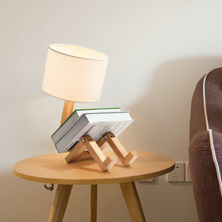 NordicGlow | Elegant Scandinavian Table Lamp with Integrated Bookshelf 2